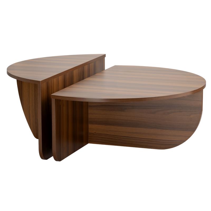 Action Ronde Salontafel met Twee Niveaus in gebruik